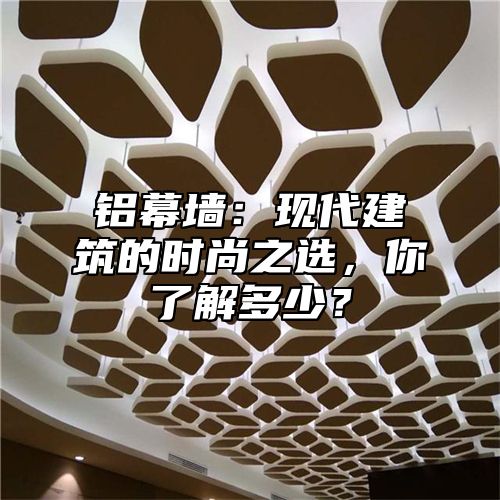 铝幕墙：现代建筑的时尚之选，你了解多少？