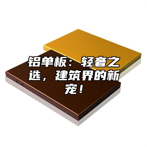 铝单板：轻奢之选，建筑界的新宠！