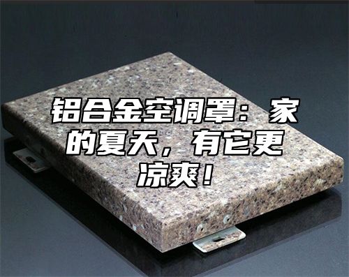 铝合金空调罩：家的夏天，有它更凉爽！