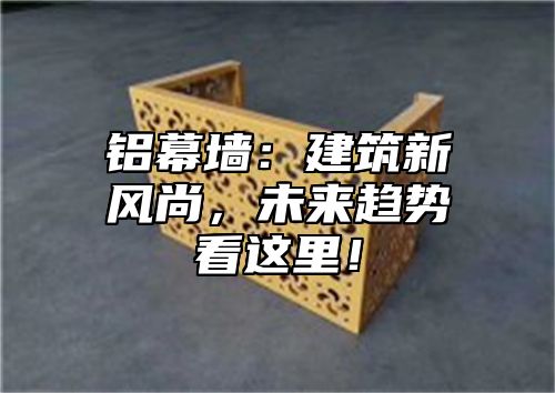 铝幕墙：建筑新风尚，未来趋势看这里！